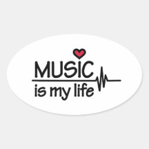 Music is my life heart stickers