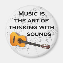 Music is thinking with sound Guitar Refrigerator Magnet