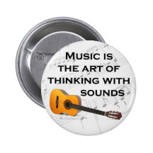 Music is thinking with sound Guitar Pin