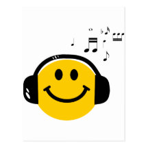 Music loving smiley post card