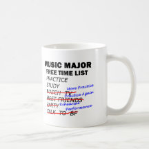 Music Major List - Girl Coffee Mugs