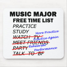 Music Major List - Girl Mouse Pads