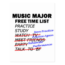 Music Major List - Girl Post Card