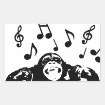 music monkeymonkey rectangular sticker