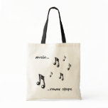 Music never stops tote canvas bag