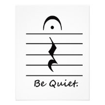 Music Notation Rest Be Quiet Personalized Invitation
