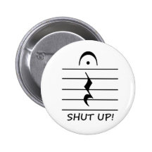 Music Notation Rest with Shut up Button