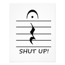 Music Notation Rest with Shut up Invitation