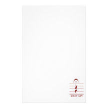 Music Notation Rest with Shut up Maroon Customized Stationery