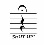 Music Notation Rest with Shut up photo sculptures