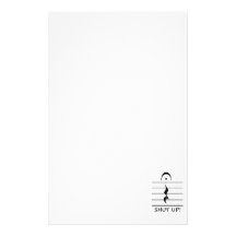 Music Notation Rest with Shut up Stationery Design