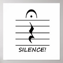 Music Notation Rest with Silence Print