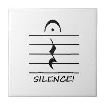 Music Notation Rest with Silence Ceramic Tile