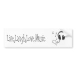 music note, Live,Laugh,Love Music bumper stickers