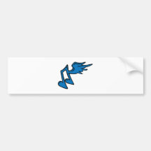 music note with wings bumper sticker