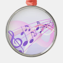 Music Notes Background Christmas Tree Ornaments