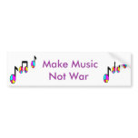 music notes colour, colour Make Music not war bumper stickers