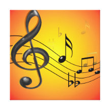 Music Notes Stretched Canvas Print