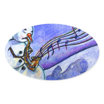 Music of Christmas Oval Sticker