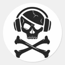 Music Pirate Piracy anti-riaa icon Round Sticker