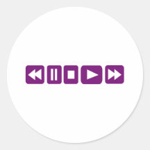 Music Player Round Stickers