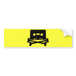 Music - Retro Cassette & Cross Bones bumper stickers
