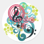Music Round Stickers