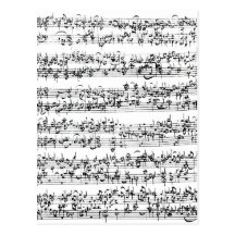 Music Score of Johann Sebastian Bach Postcard