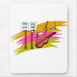 Music stand notes and violin graphic mousepads
