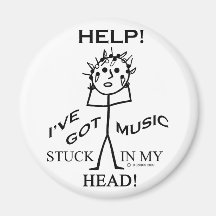 Music Stuck in My Head Refrigerator Magnet