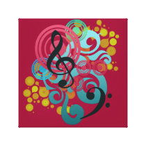 Music Swirl (red) canvas print