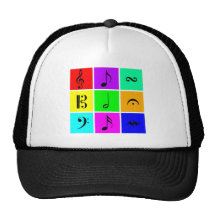 music symbols cap mesh hats