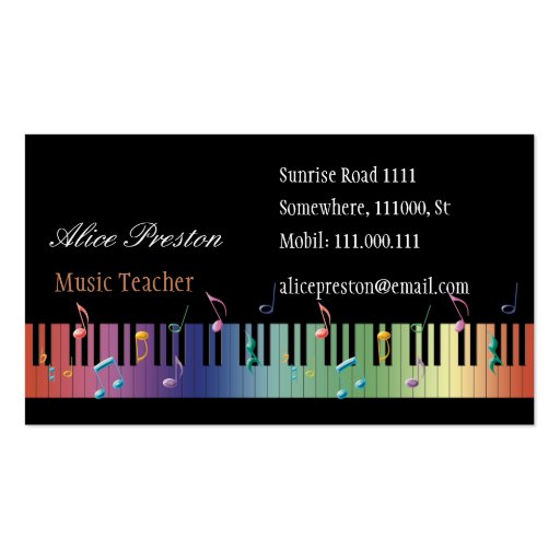 Music Teacher - Business Card