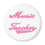 Music Teacher Pink Fridge Magnets