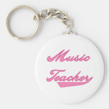 Music Teacher Pink Tshirts and Gifts Keychain