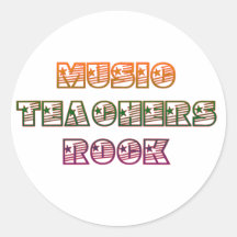 MUSIC TEACHERS ROCK ROUND STICKERS