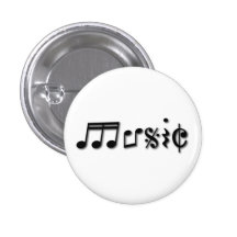 Music Text Design Button