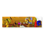 Music violins surreal note art by Lenny bumper stickers