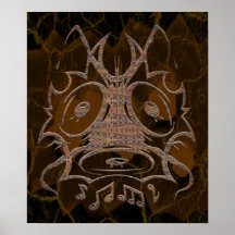 Music Wolf Print and Poster