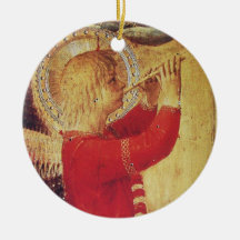 MUSICAL ANGEL IN RED AND GOLD  Ruby Gem stone Christmas Ornaments