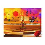 Musical art postcards