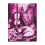 MUSICAL CAT ,Pink Violet and White Postcard
