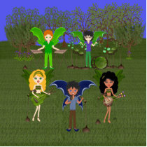 Musical Faerie Band in Enchanting Field Photo Sculptures