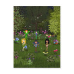 Musical Faerie Band in Enchanting Forest Post Cards