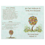Musical Flower Tree Wedding Program Burlap Weave flyers