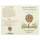 Musical Flower Tree Wedding Program Burlap Weave flyers