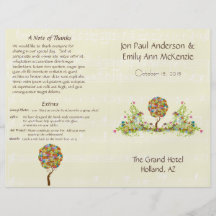 Musical Flower Tree Wedding Program Custom Flyer