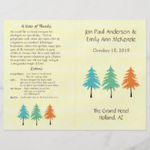 Musical Flower Tree Wedding Program Custom Flyer