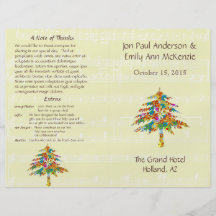 Musical Flower Tree Wedding Program Personalized Flyer