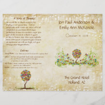 Musical Flower Tree Wedding Program Full Colour Flyer